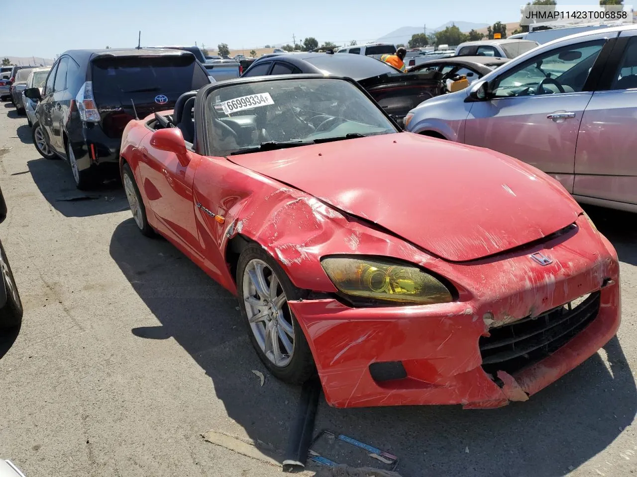 2003 Honda S2000 VIN: JHMAP11423T006858 Lot: 66999334