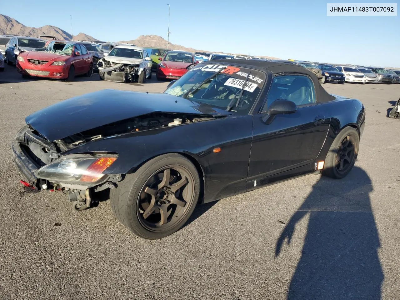 2003 Honda S2000 VIN: JHMAP11483T007092 Lot: 76316894