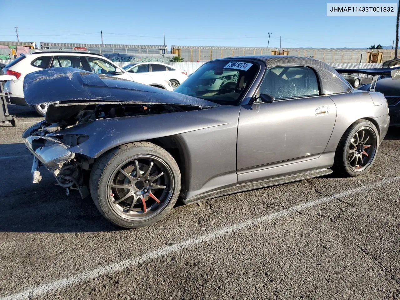 2003 Honda S2000 VIN: JHMAP11433T001832 Lot: 79048274