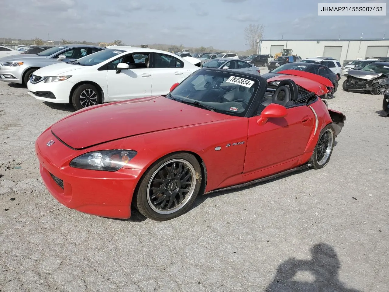 2005 Honda S2000 VIN: JHMAP21455S007453 Lot: 78053654