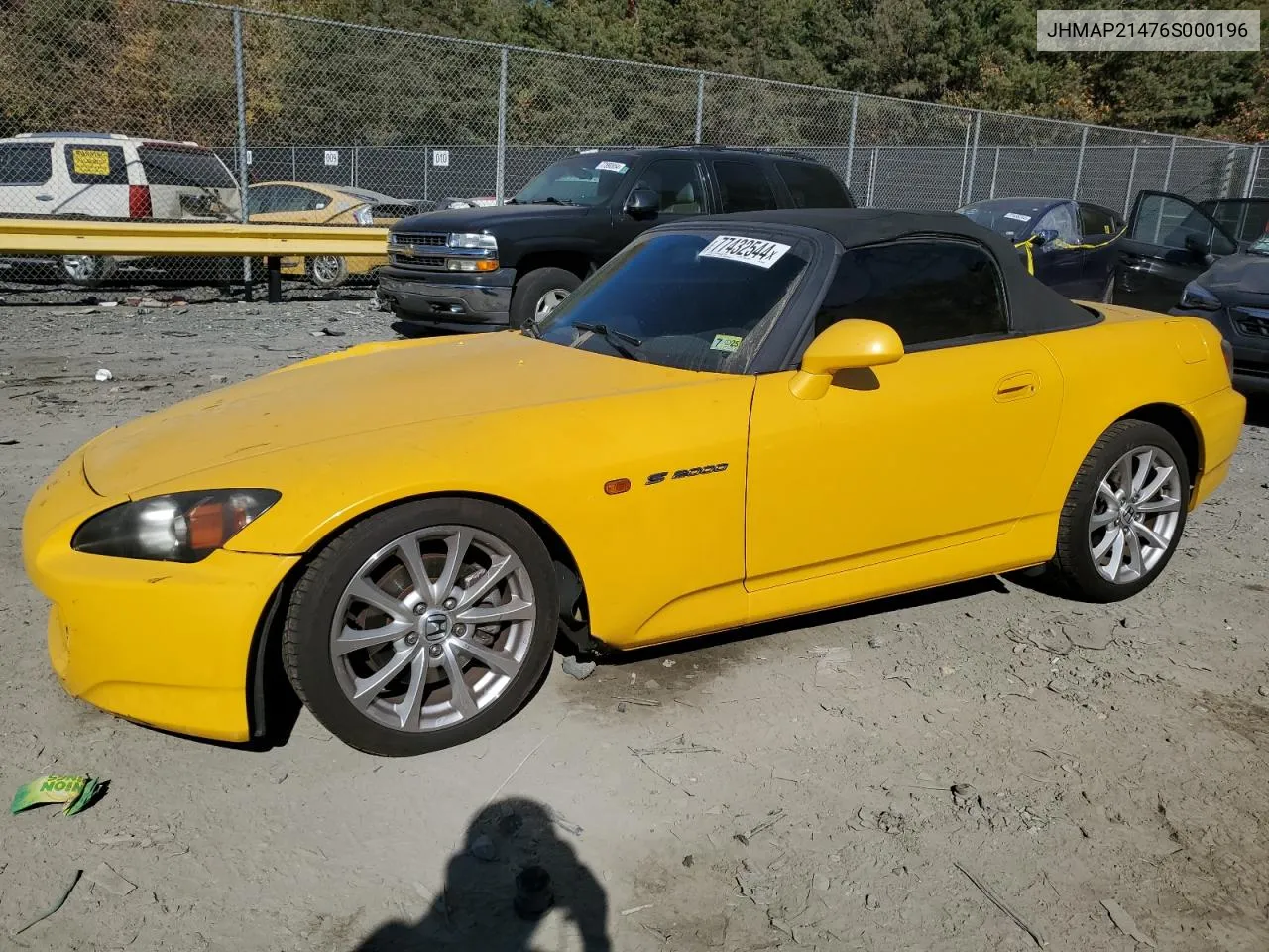 2006 Honda S2000 VIN: JHMAP21476S000196 Lot: 77432544