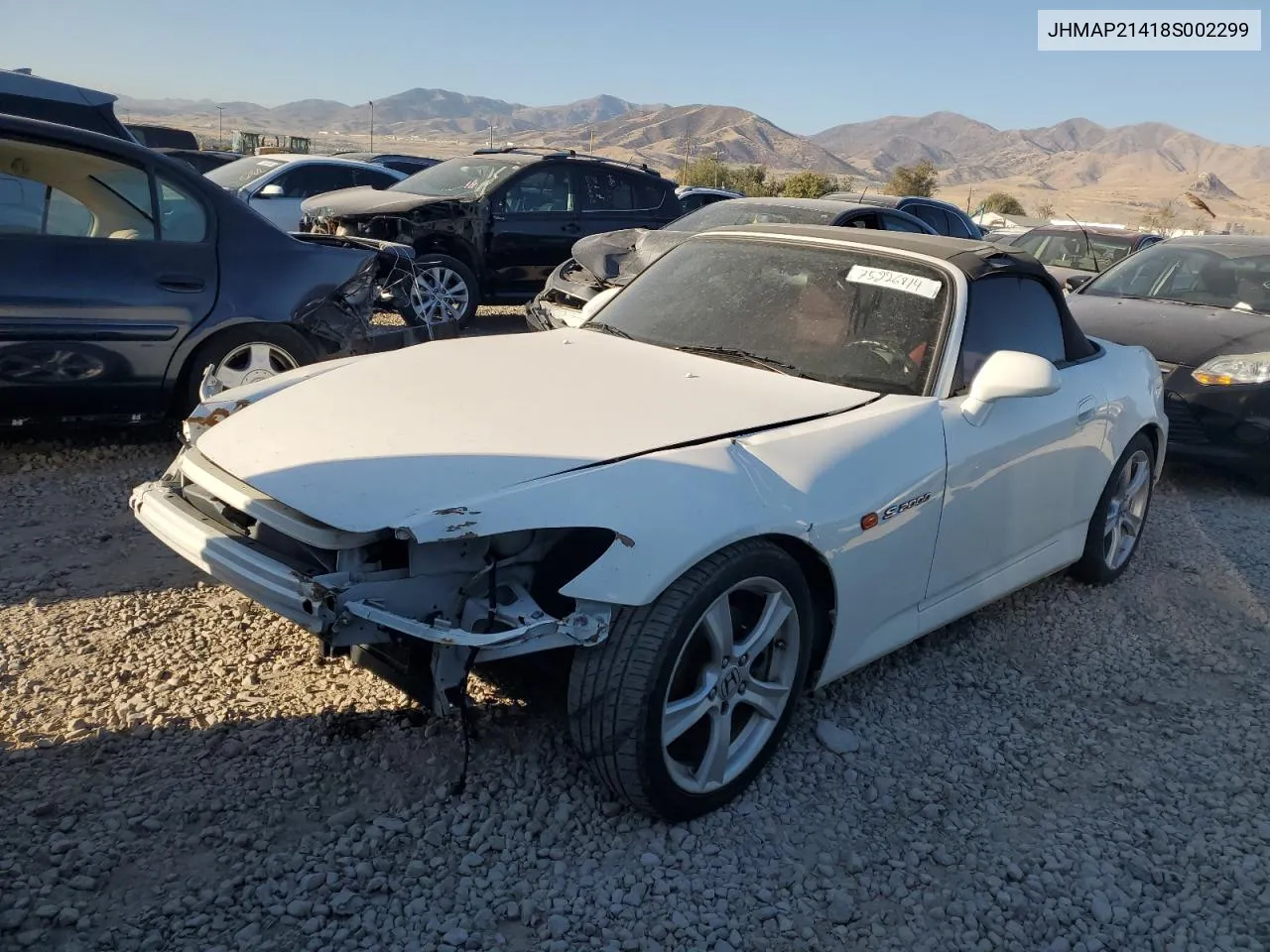 2008 Honda S2000 VIN: JHMAP21418S002299 Lot: 75226814