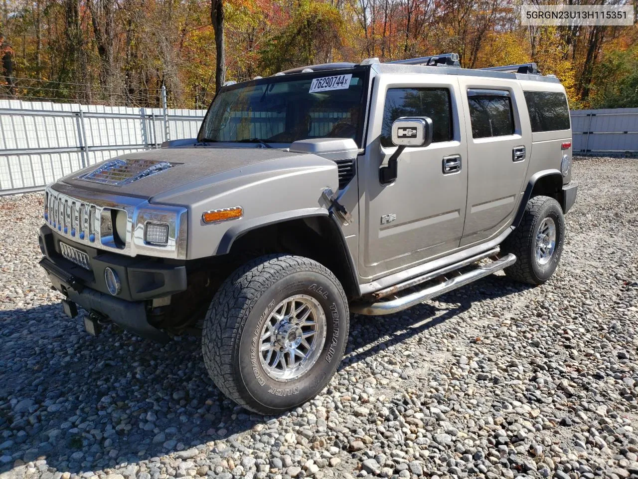 2003 Hummer H2 VIN: 5GRGN23U13H115351 Lot: 76290744