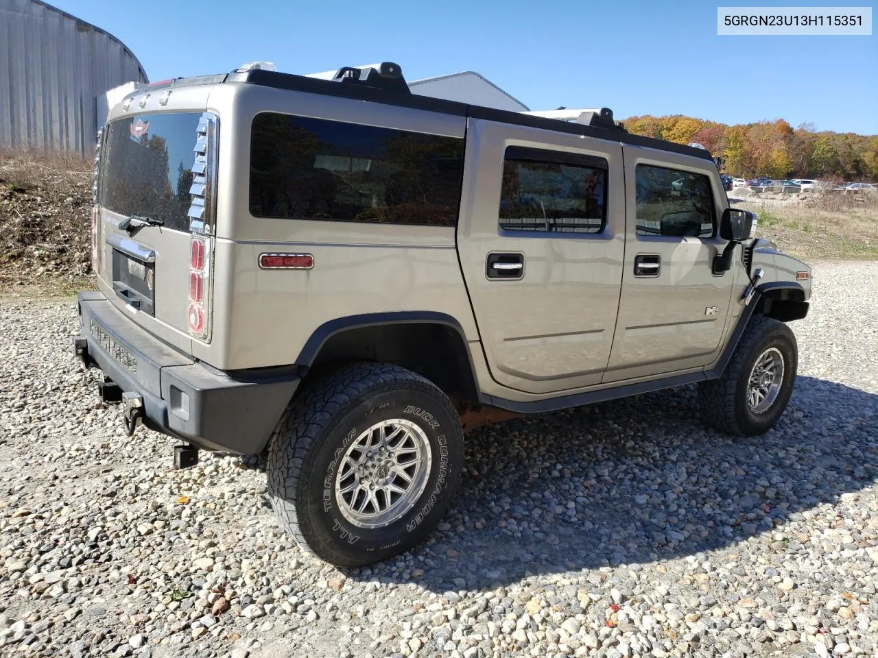 2003 Hummer H2 VIN: 5GRGN23U13H115351 Lot: 76290744