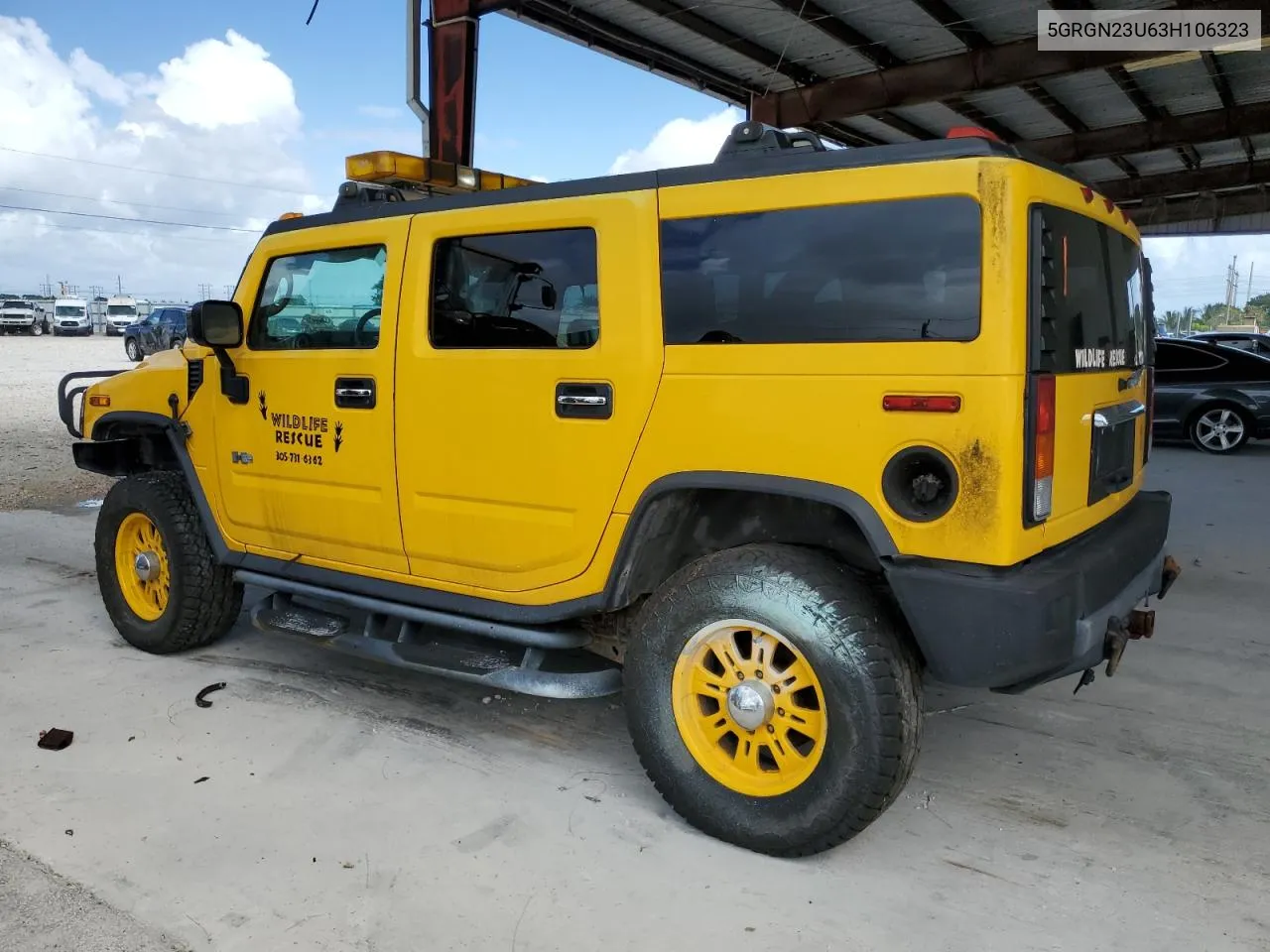 2003 Hummer H2 VIN: 5GRGN23U63H106323 Lot: 76447054