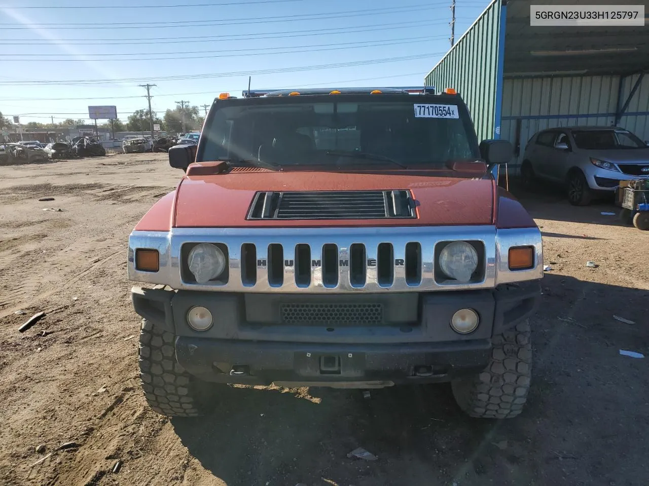 2003 Hummer H2 VIN: 5GRGN23U33H125797 Lot: 77170554