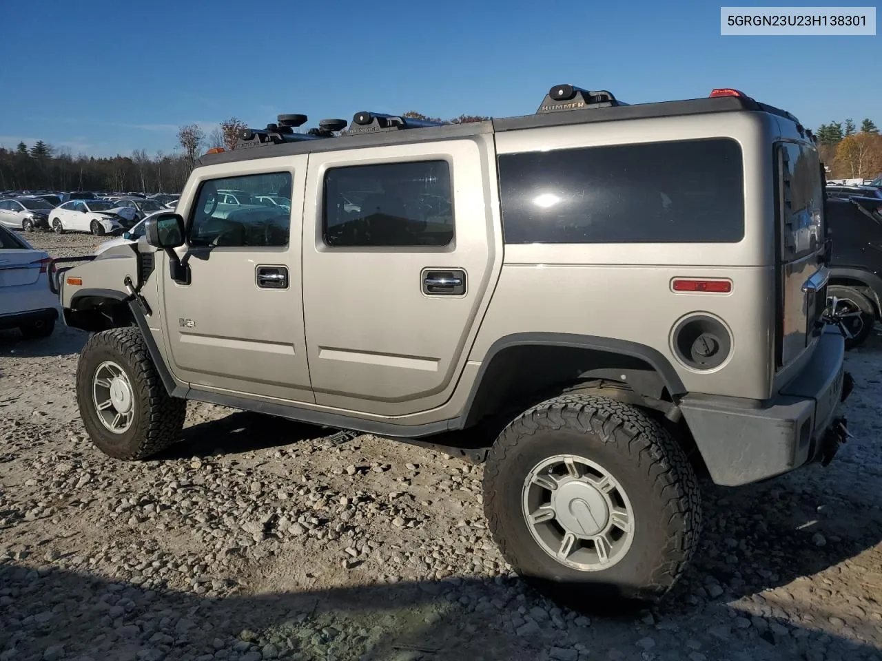 2003 Hummer H2 VIN: 5GRGN23U23H138301 Lot: 77449044