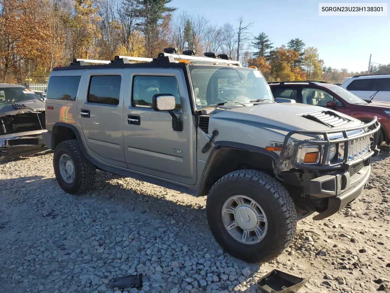 2003 Hummer H2 VIN: 5GRGN23U23H138301 Lot: 77449044