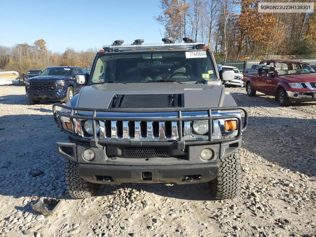 2003 Hummer H2 VIN: 5GRGN23U23H138301 Lot: 77449044