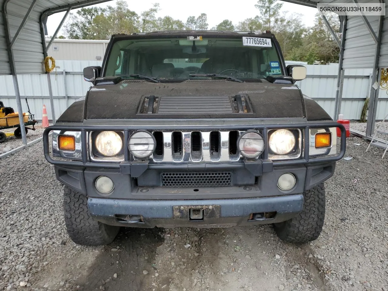 2003 Hummer H2 VIN: 5GRGN23U33H118459 Lot: 77765694