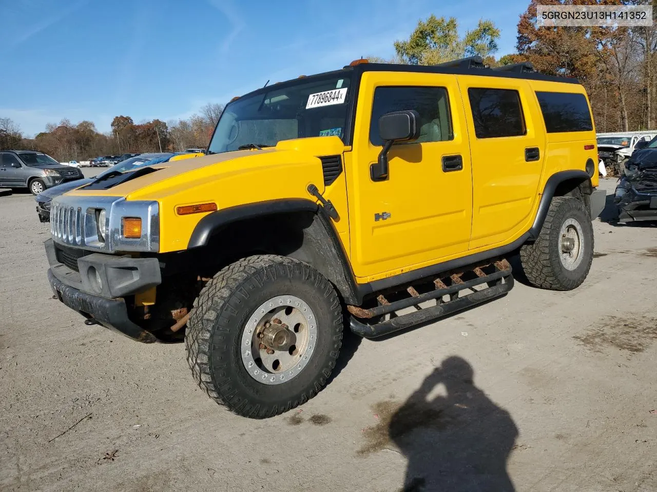 2003 Hummer H2 VIN: 5GRGN23U13H141352 Lot: 77896844