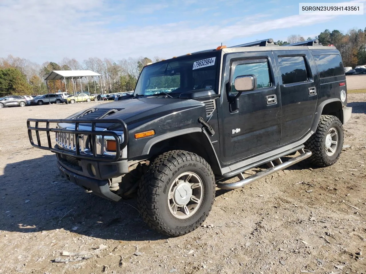 2003 Hummer H2 VIN: 5GRGN23U93H143561 Lot: 79652984