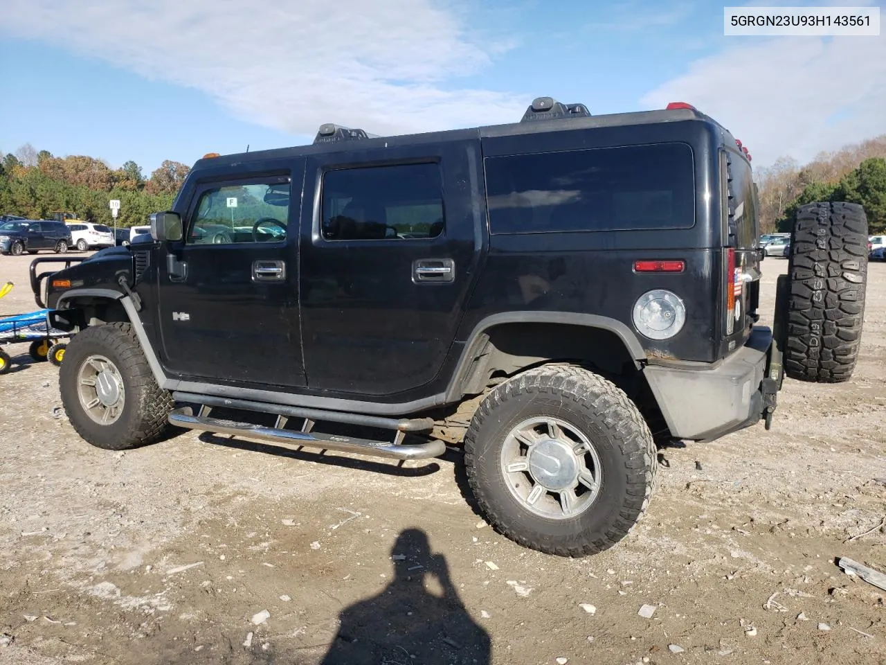 2003 Hummer H2 VIN: 5GRGN23U93H143561 Lot: 79652984