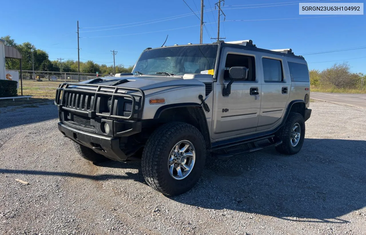 2003 Hummer H2 VIN: 5GRGN23U63H104992 Lot: 79843444