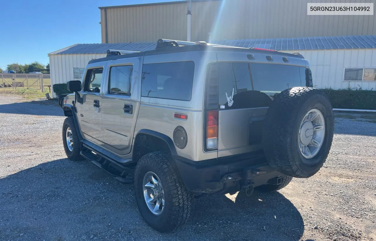 2003 Hummer H2 VIN: 5GRGN23U63H104992 Lot: 79843444