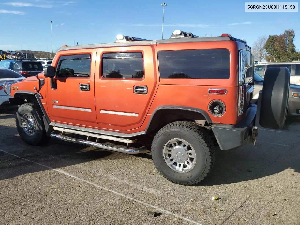 2003 Hummer H2 VIN: 5GRGN23U83H115153 Lot: 79878644