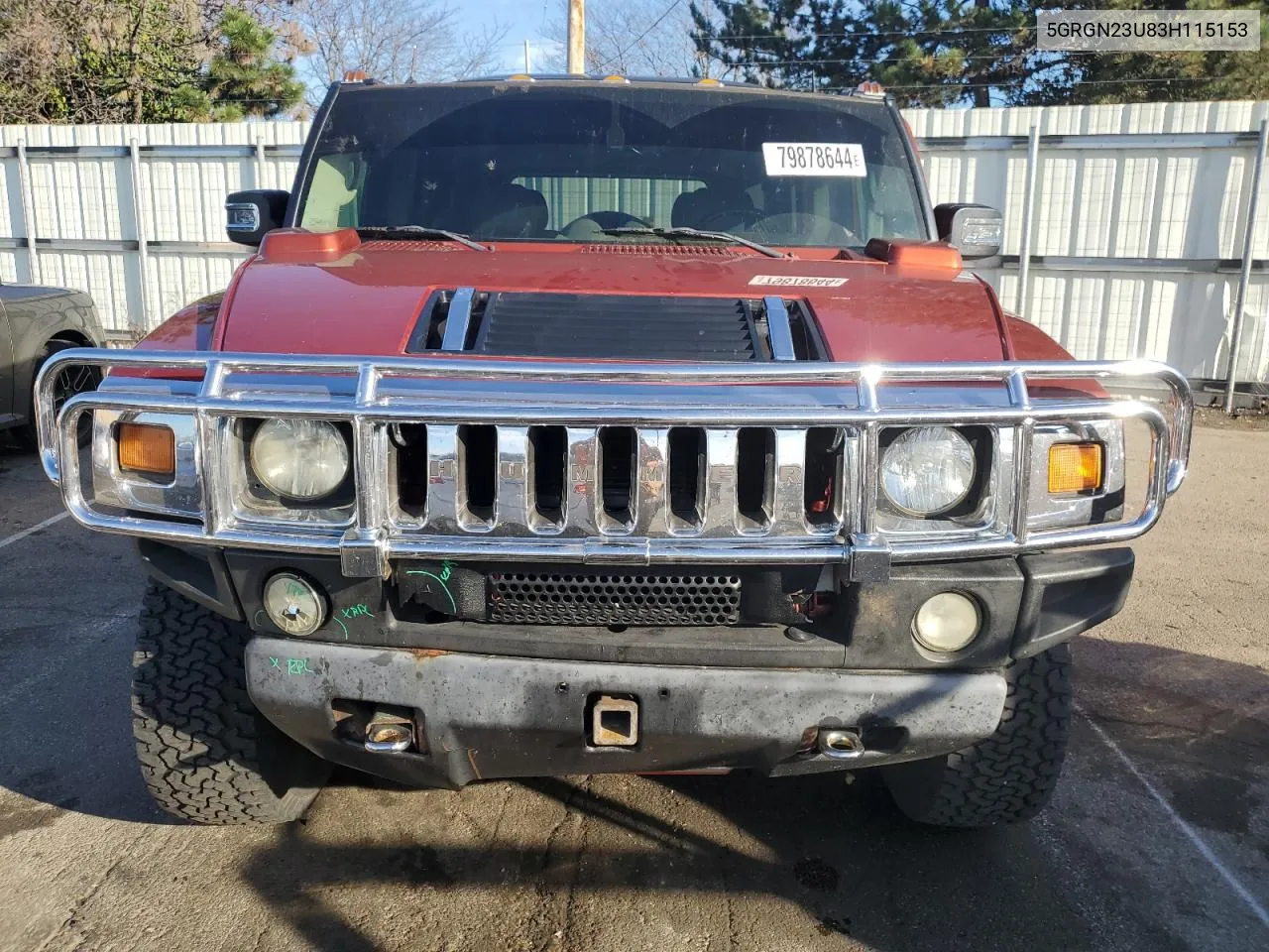 2003 Hummer H2 VIN: 5GRGN23U83H115153 Lot: 79878644