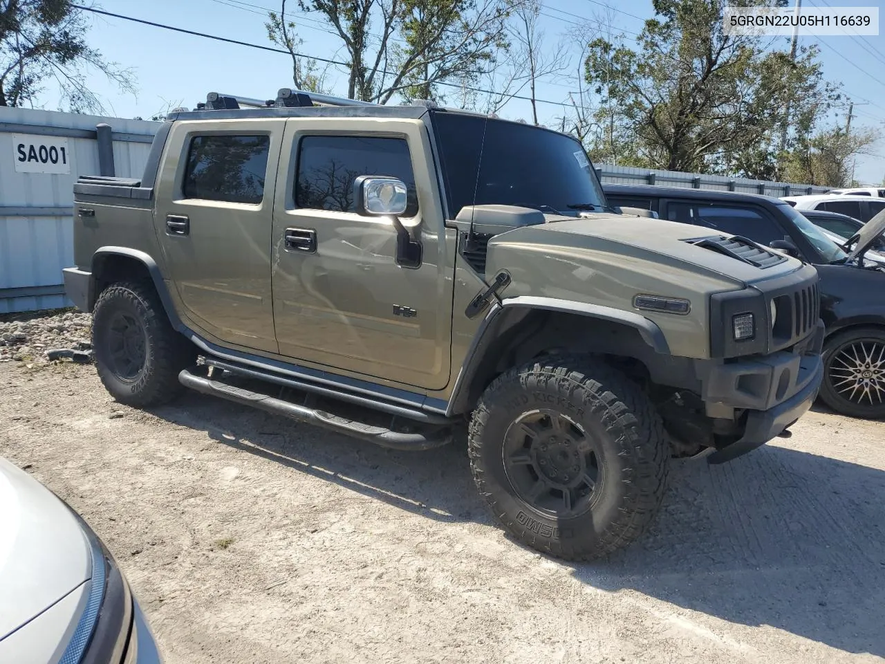 2005 Hummer H2 Sut VIN: 5GRGN22U05H116639 Lot: 75496634