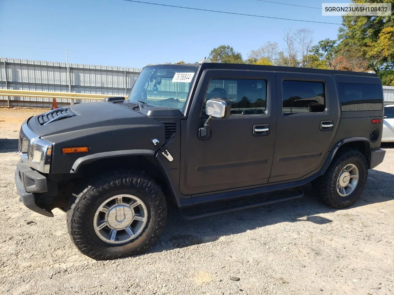 2005 Hummer H2 VIN: 5GRGN23U65H108432 Lot: 76786844