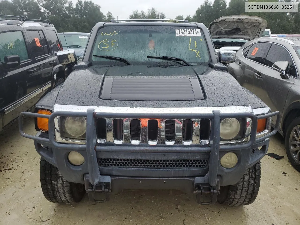 2006 Hummer H3 VIN: 5GTDN136668105251 Lot: 74315274