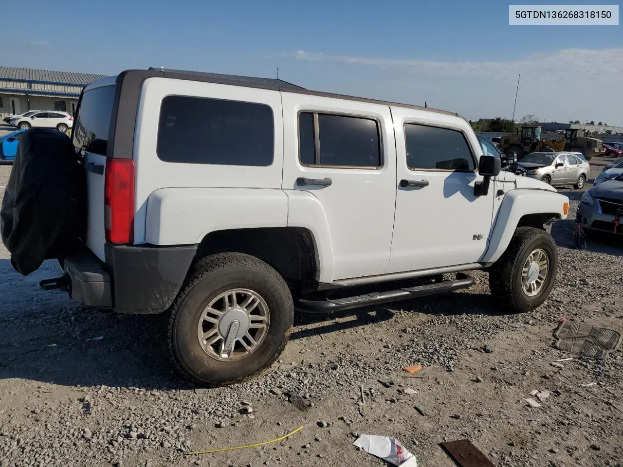 2006 Hummer H3 VIN: 5GTDN136268318150 Lot: 74491534