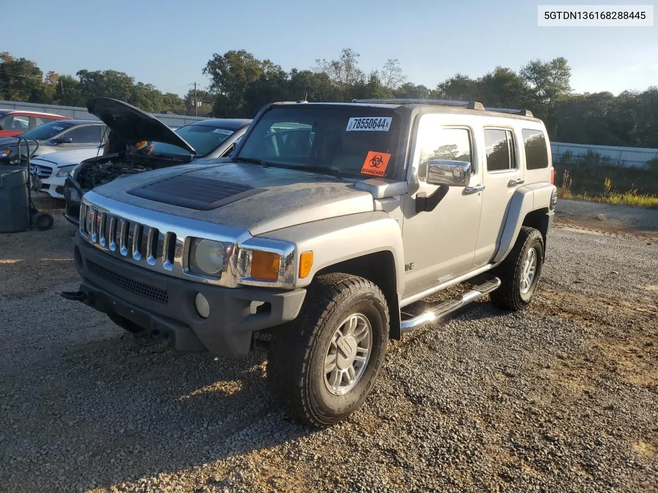 2006 Hummer H3 VIN: 5GTDN136168288445 Lot: 78550644