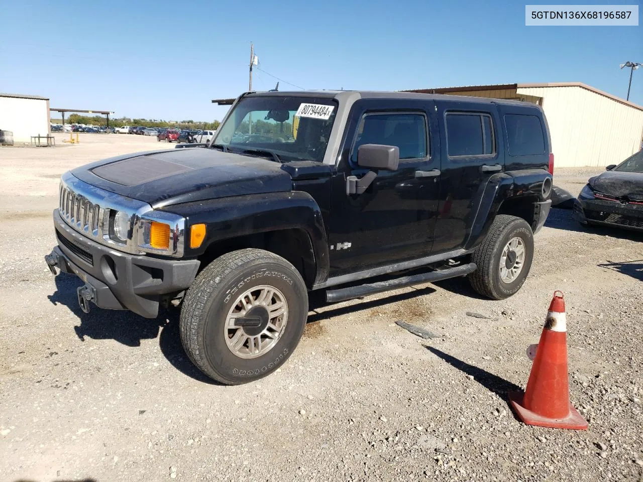 2006 Hummer H3 VIN: 5GTDN136X68196587 Lot: 80794484