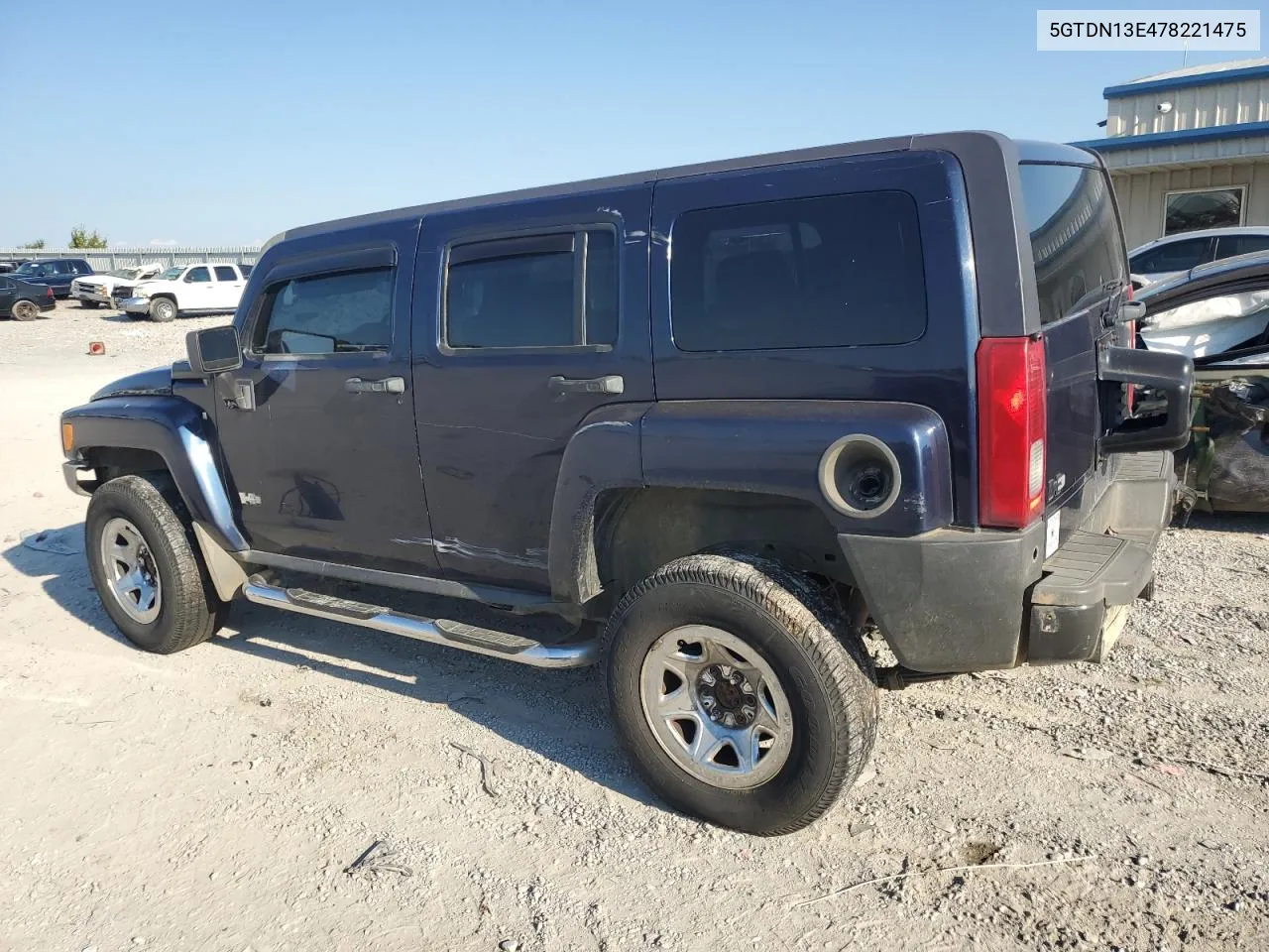 2007 Hummer H3 VIN: 5GTDN13E478221475 Lot: 70011964