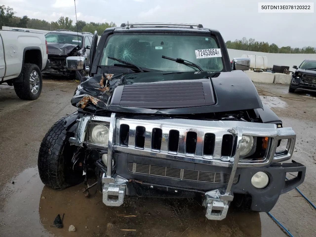 2007 Hummer H3 VIN: 5GTDN13E078120322 Lot: 72453664