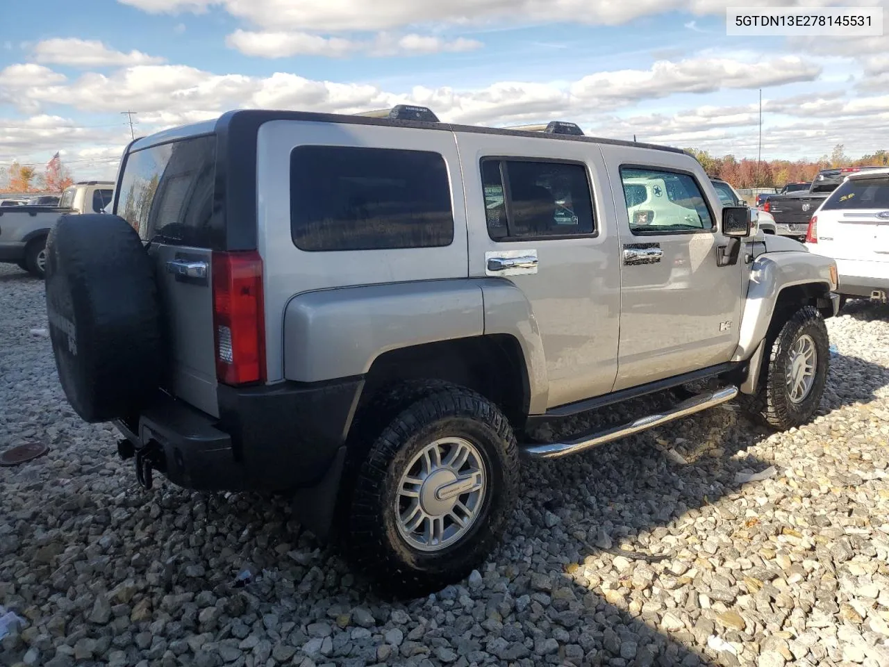 2007 Hummer H3 VIN: 5GTDN13E278145531 Lot: 75844314