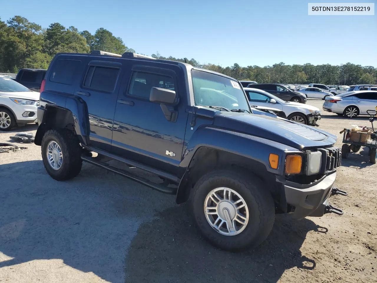 2007 Hummer H3 VIN: 5GTDN13E278152219 Lot: 76464864