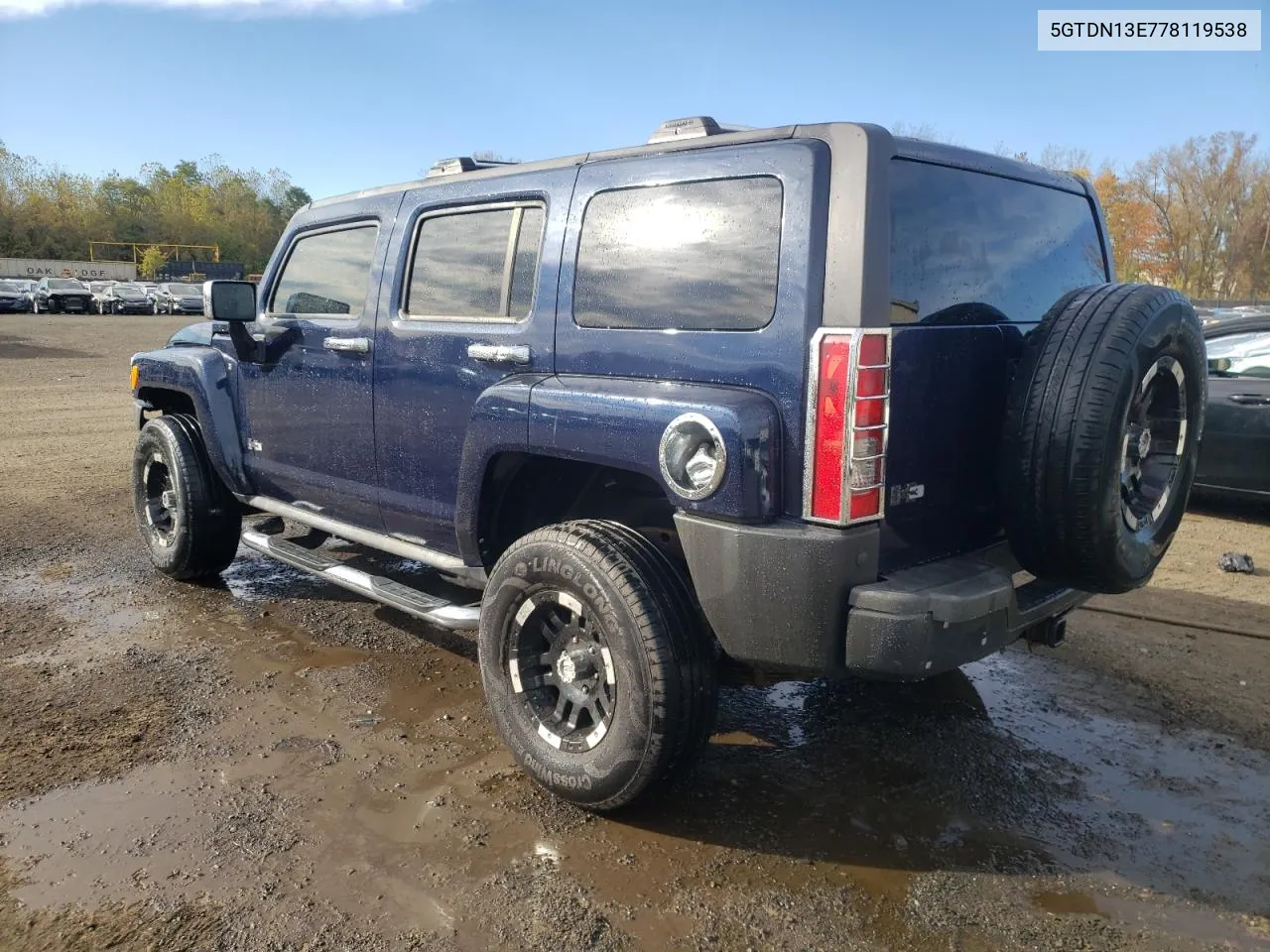 2007 Hummer H3 VIN: 5GTDN13E778119538 Lot: 76760764