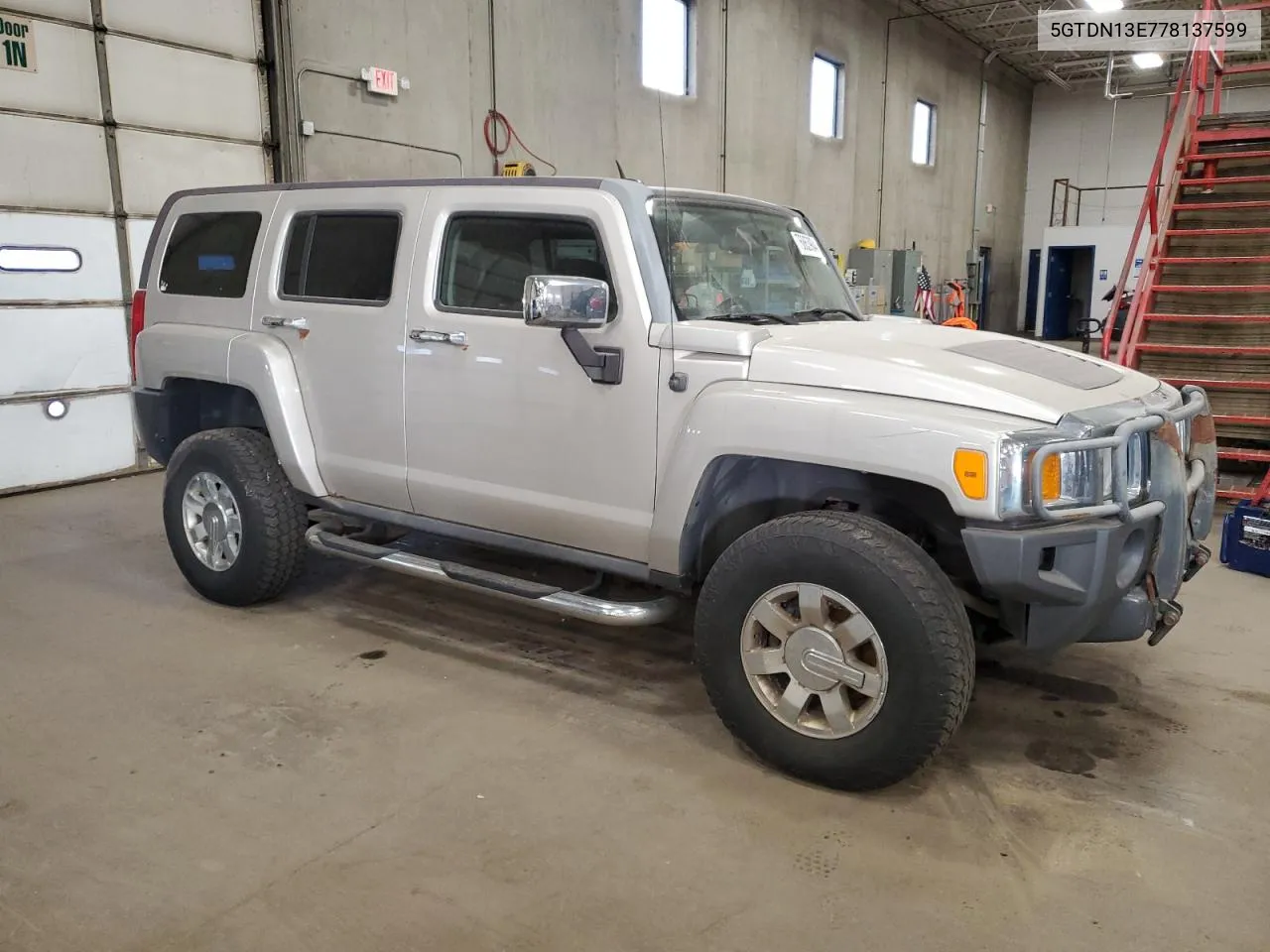 2007 Hummer H3 VIN: 5GTDN13E778137599 Lot: 76863904