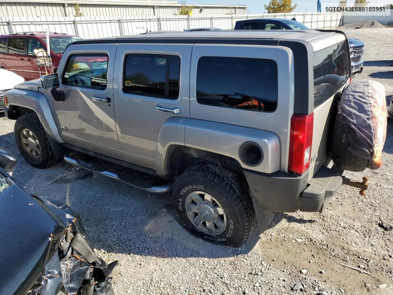 2008 Hummer H3 Luxury VIN: 5GTEN43E588185951 Lot: 72164974