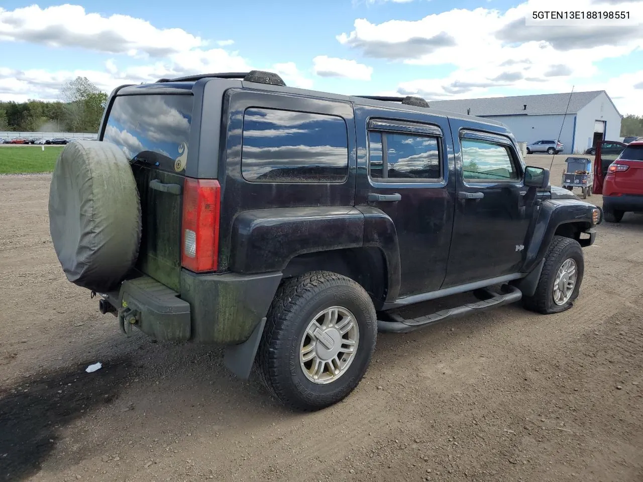 2008 Hummer H3 VIN: 5GTEN13E188198551 Lot: 75030714