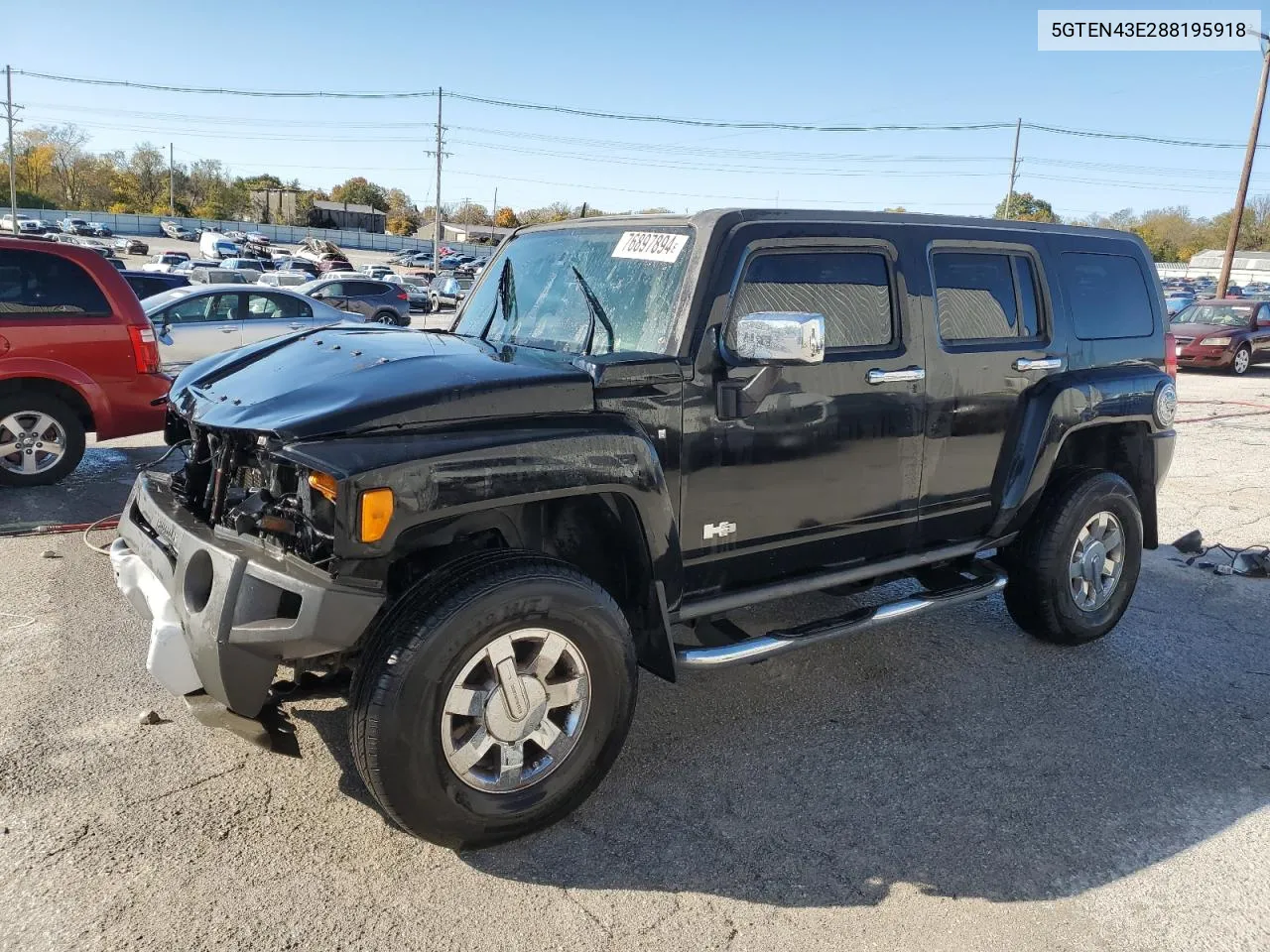 2008 Hummer H3 Luxury VIN: 5GTEN43E288195918 Lot: 76897894