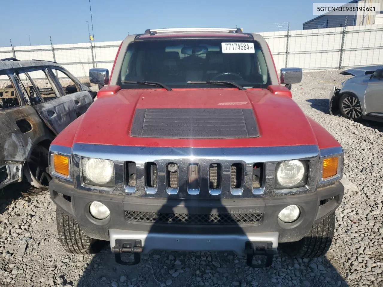 2008 Hummer H3 Luxury VIN: 5GTEN43E988199691 Lot: 77174584