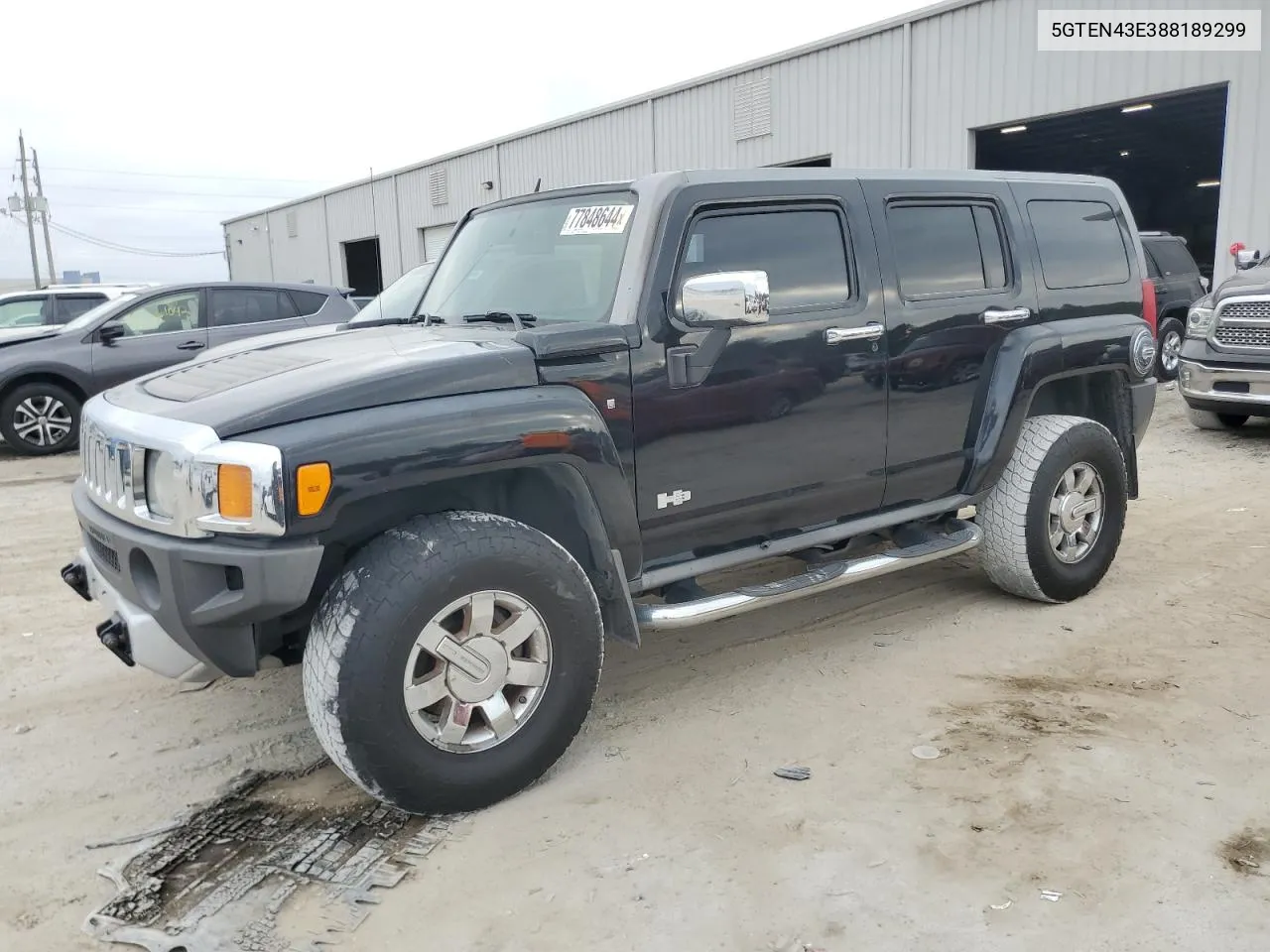 2008 Hummer H3 Luxury VIN: 5GTEN43E388189299 Lot: 77848644