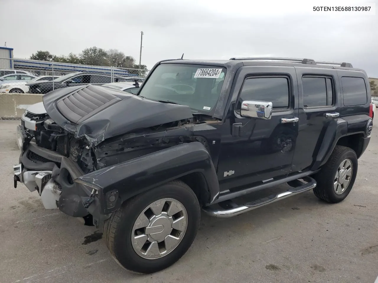 2008 Hummer H3 VIN: 5GTEN13E688130987 Lot: 78664204