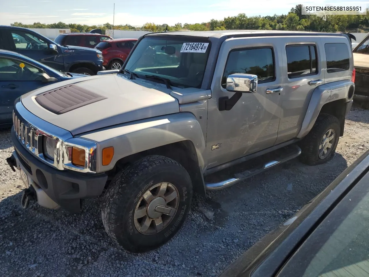 2008 Hummer H3 Luxury VIN: 5GTEN43E588185951 Lot: 80114714