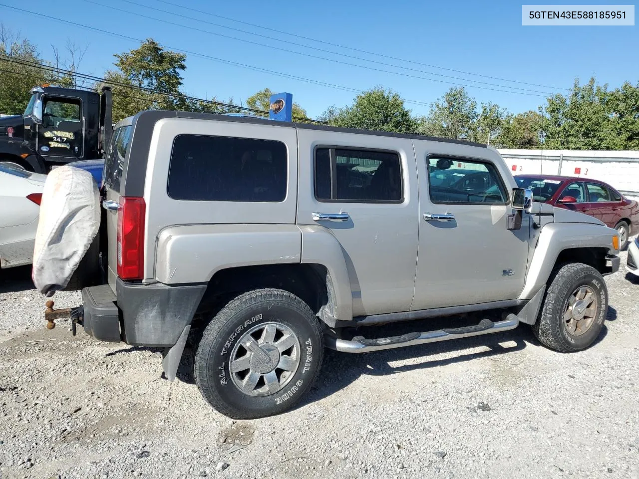 2008 Hummer H3 Luxury VIN: 5GTEN43E588185951 Lot: 80114714