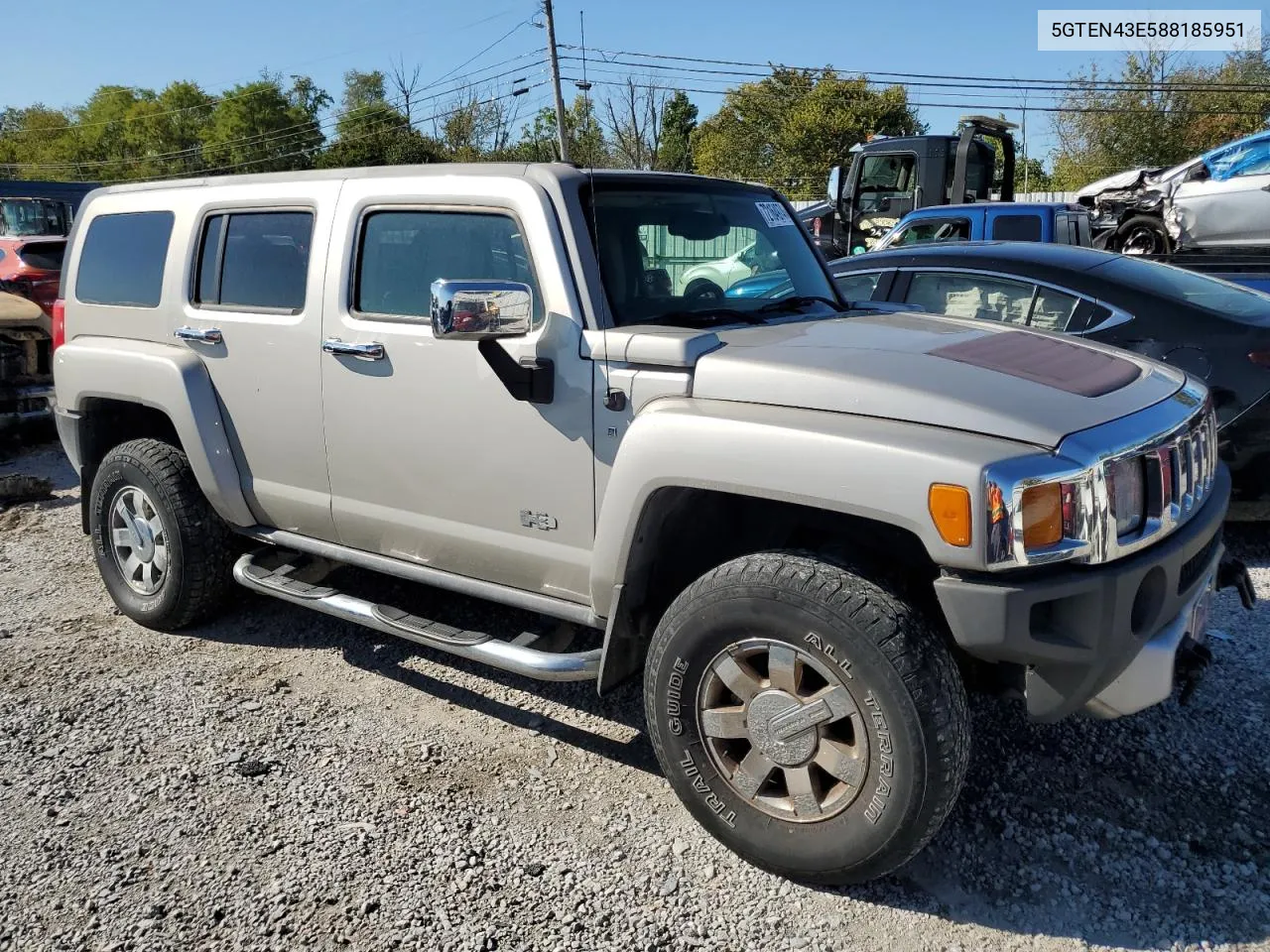 2008 Hummer H3 Luxury VIN: 5GTEN43E588185951 Lot: 80114714