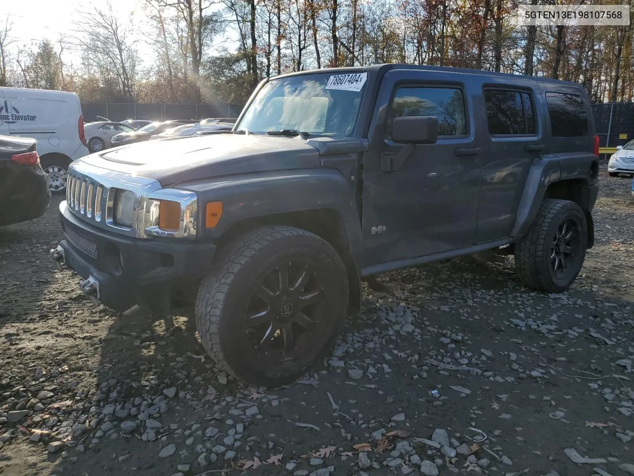 2009 Hummer H3 VIN: 5GTEN13E198107568 Lot: 78607404