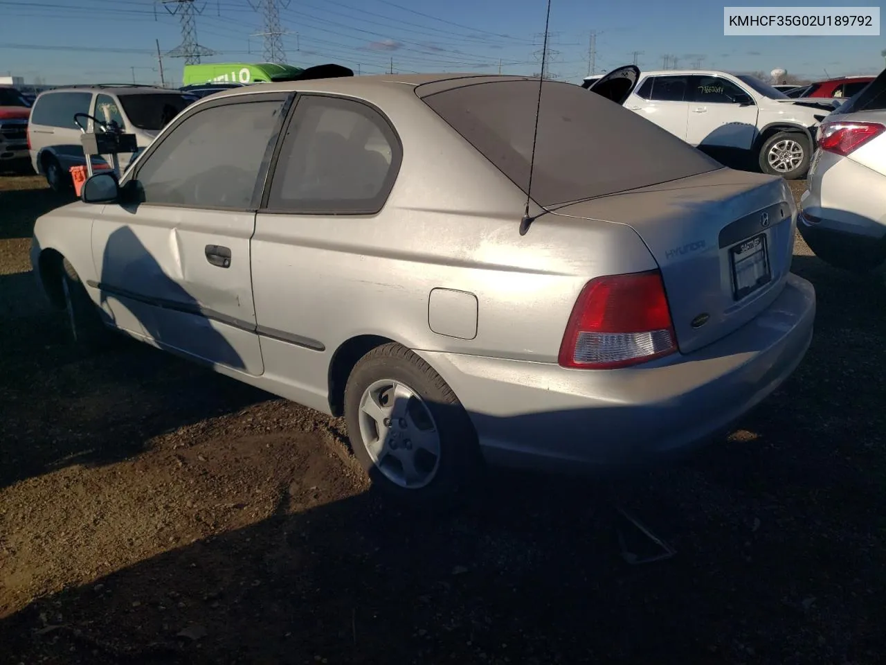 2002 Hyundai Accent L VIN: KMHCF35G02U189792 Lot: 80162194