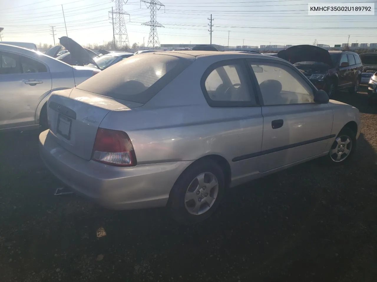 2002 Hyundai Accent L VIN: KMHCF35G02U189792 Lot: 80162194