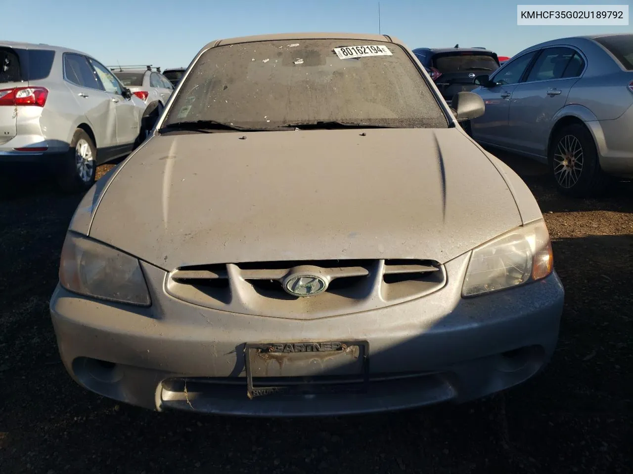 2002 Hyundai Accent L VIN: KMHCF35G02U189792 Lot: 80162194