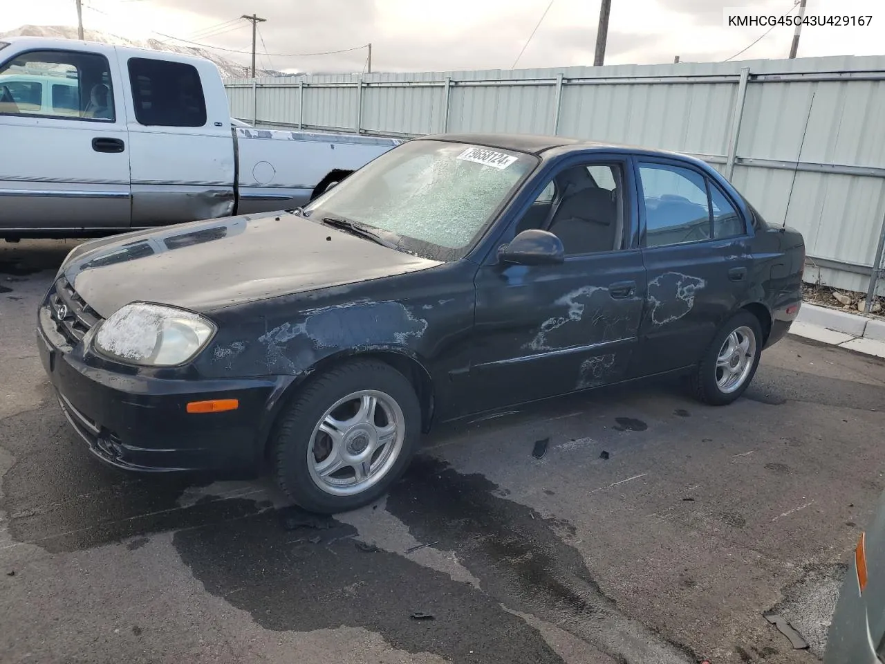 2003 Hyundai Accent Gl VIN: KMHCG45C43U429167 Lot: 79658124