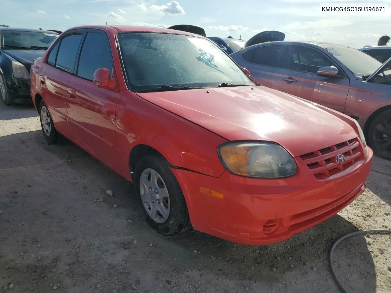 2005 Hyundai Accent Gl VIN: KMHCG45C15U596671 Lot: 74834004