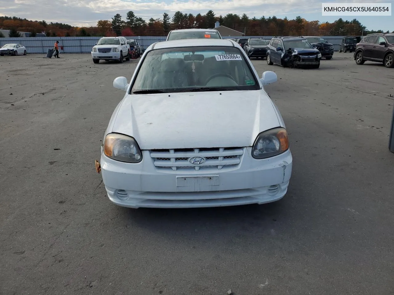 2005 Hyundai Accent Gl VIN: KMHCG45CX5U640554 Lot: 77653664