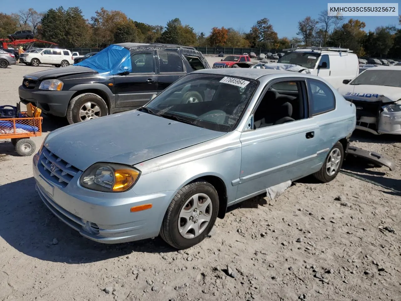 2005 Hyundai Accent Gs VIN: KMHCG35C55U325672 Lot: 77685964